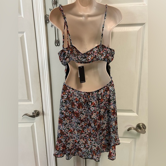 Honey & Sparkle Colorful Print Sleeveless Dress SZ Large NWT Backless Mini - Picture 2 of 9